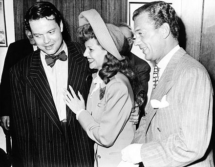 Wedding of Orson Welles and Hayworth with best man Joseph Cotten, 1943