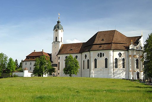 Wieskirche außen (UNESCO-Welterbe in Bayern)