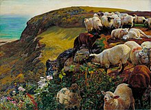 The Wandering Sheep (1852), by William Holman Hunt, Tate Britain, London William Holman Hunt - Our English Coasts, 1852 (`Strayed Sheep') - Google Art Project.jpg