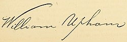 William Upham aláírása
