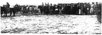 Parade for first Russian-drilled Mongolian battery of artillery in the presence of the Russian plenipotentiary and the Mongol princes and ministers With the Russians in Mongolia 196.png