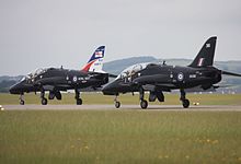 Two Hawk T1 at RNAS Culdrose in 2013 XX316 - 316 British Aerospace Hawk T1A (cn 158-312141) Royal Navy. (9457283090).jpg