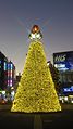 Huge X'mas tree at Kichijoji station North exit plaza (2016)