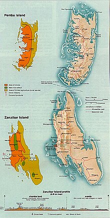 Mapas temáticos de Pemba y Unguja