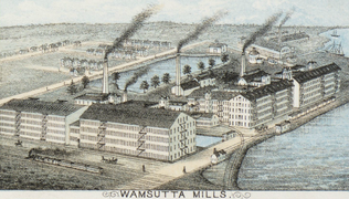 1876 mills detail from View of the City of New Bedford, Mass by O H Bailey and Co BPL 10177.png