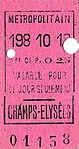Ticket 1re classe émis le 198e jour de l'année 1910, soit le dimanche 17 juillet 1910.