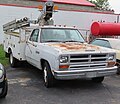 1988 Dodge Ram D350 chassis cab bucket truck, front right view