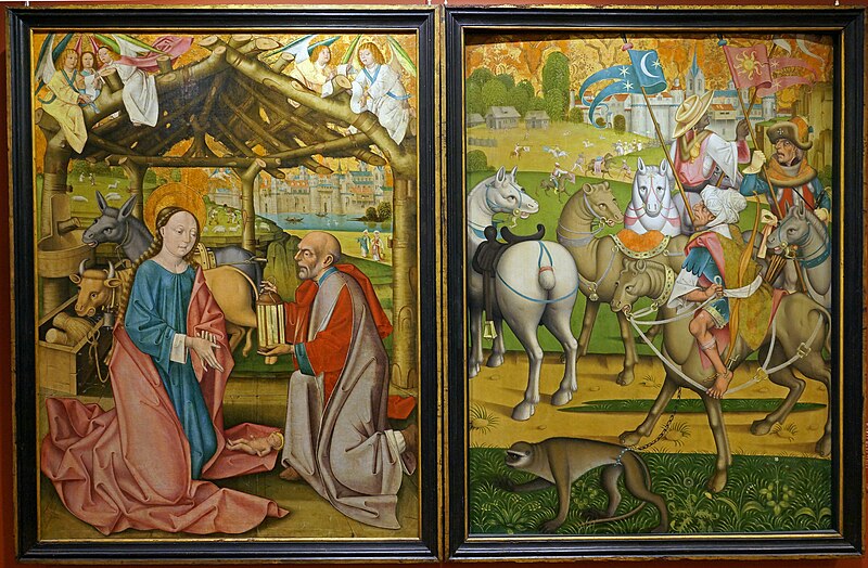 File:2016-10-24 10-30 Burgund 293 Dijon, Musée des Beaux-Arts de Dijon - Maître de la Déploration de Sarnen, La Nativité - La Chevauchée des Rois Mages (30843391212).jpg