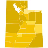 Republican caucus results by county:
Cruz
30-40%
40-50%
50-60%
60-70%
70-80% 2016 UT GOP presidential primary.svg