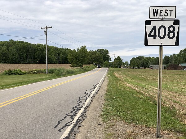 PA 408 westbound in Richmond Township