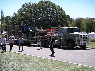 A truck belonging to the 21st Construction Regiment on display at the Australian War Memorial open day in 2007 21st Construction Regt truck at the 2007 AWM Open Day.JPG