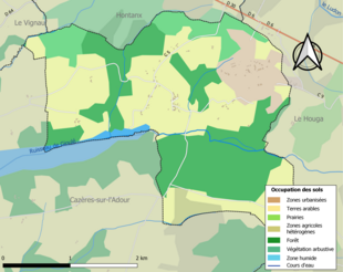 Kolorowa mapa przedstawiająca użytkowanie gruntów.