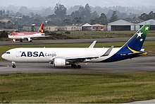 A former ABSA Cargo Boeing 767-300F at Jose Maria Cordova International Airport in 2011 ABSA Cargo Boeing 767-300ER Ramirez.jpg