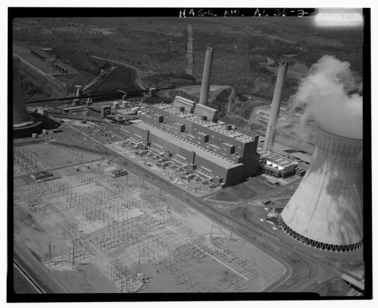 File:AERIAL OVERVIEW - Miller Electric Generating Plant, Warrior River, Birmingham, Jefferson County, AL HAER ALA,37-BIRM.V,10-2.tif