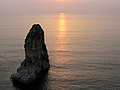 Pigeon Rocks at sunset, Mediterranean Sea