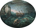 Тонущие корабли у скалистого берега, 1614