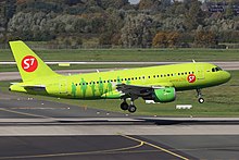 Airbus A319 S7 Airlines в Дюссельдорфе