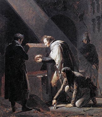 Alexandre-Évariste Fragonard, Vivant Denon replaçant les restes du Cid dans sa tombe (vers 1811), Saint-Quentin, musée Antoine-Lécuyer.