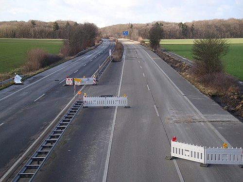 Old highway A4 which has to give way to the opencast mine ( Kerpen Germany )