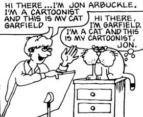 Première bande (janvier 1976) avec Jon Arbuckle et son chat Garfield.