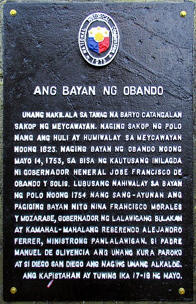 Historical marker created by the National Historical Commission in 1973 to commemorate the town