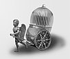Ange avec un œuf dans un chariot (vue d'artiste) - Oeuf de Fabergé
