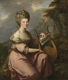 Angelica Kauffman, Potret Sarah Harrop (Mrs Bates) sebagai Muse, ca. 1780-81, di Princeton University Art Museum