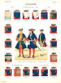 Planche 2 du tome IV des « Uniformes de l'armée française », par le docteur Constant Lienhart et le professeur René Humbert. Artillerie, fusiliers du roi, 1671 - 1720.