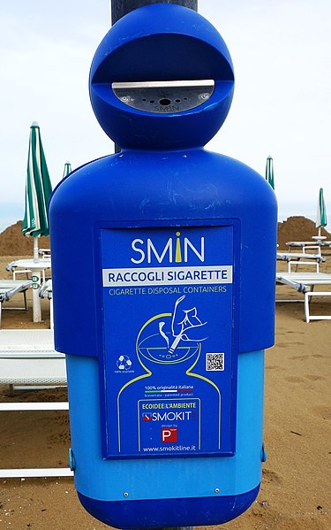 File:Ashtray, Cigarette Disposal Container on the Beach Lido di Jesolo, Italy.jpg