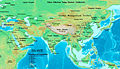 نقشهٔ آسیا در سدهٔ سوم پیش از میلاد