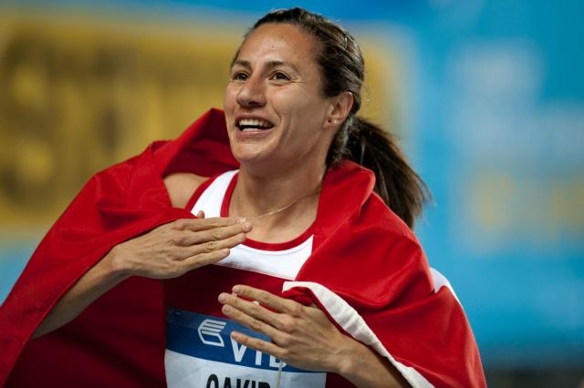 Aslı Çakır Alptekin during the 2012 IAAF World Indoor Championships in Istanbul