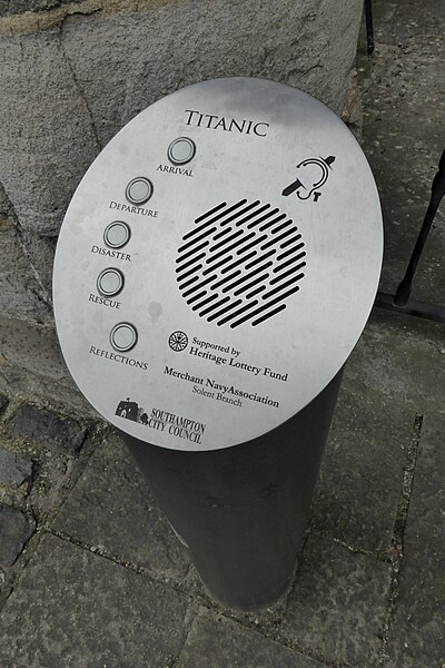 File:Audio Device at the Titanic Memorial in Holyrood Church, Southampton.jpg