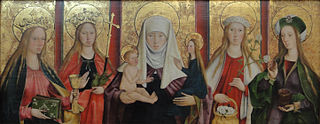 Predella mit den hll. Barbara, Margaretha, Anna Selbdritt, Dorothea und Maria Magdalena