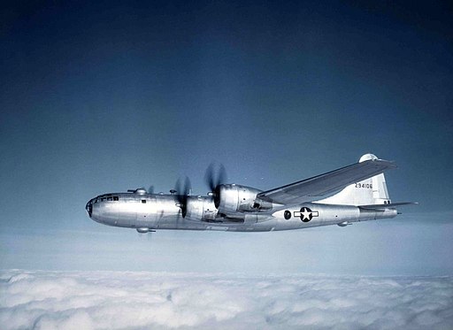 B-29 Bomber on a long range mission in late 1945