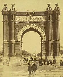 Barcelona's Arc de Triomf built for the 1888 Exposition. Barcelona. Triumphal Arch of the Exposition.jpg