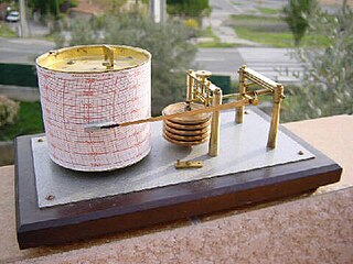 <span class="mw-page-title-main">Barograph</span> A barometer that records the barometric pressure over time in graphical form