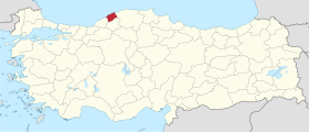 Pozicija provincije Bartın na karti Turske