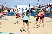 Deutsch: Deutsche Beachhandball-Meisterschaften 2022; Tag 3: 7. August 2022 – Frauen,Finale, Beach Bazis Schleissheim – Minga Turtles Ismaning 2:1 (20:26, 24:20, 8:6) English: German Beach handball Championships; Day 3: 7 August 2022 – Women Final – Beach Bazis Schleissheim Vs Minga Turtles Ismaning 2:1 (20:26, 24:20, 8:6)