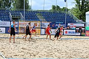 Deutsch: Beachhandball Europameisterschaften 2019 (Beach handball Euro); Tag 2: 3. Juli 2019 – Männer, Vorrunde Gruppe B, Serbien-Portugal 2:0 (20:15, 88:17) English: Beach handball Euro; Day 2: 3 July 2019 – Men Preliminary Round Group B - Serbia-Portugal 2:0 (20:15, 88:17)