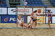 Deutsch: Beachhandball Europameisterschaften 2019 (Beach handball Euro); Tag 5: 6. Juli 2019 – Frauen, Halbfinale, Ungarn-Niederlande 2:0 (19:16, 15:12) English: Beach handball Euro; Day 5: 6 July 2019 – Semifinal Women – Hungary-Netherlands 2:0 (19:16, 15:12)