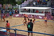 Deutsch: Beachhandball bei den Olympischen Jugendspielen 2018; Tag 5, 10. November 2018; Mädchen, Hauptrunde - Chinese Taipei (Taiwan)-Niederlande 1:2 English: Beach handball at the 2018 Summer Youth Olympics at 11 October 2018 – Girls Main Round – Chinese Taipei (Taiwan)-Netherlands 1:2