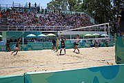 Deutsch: Beachvolleyball bei den Olympischen Jugendspielen 2018; Tag 11, 17. Oktober 2018; Jungen, Spiel um Platz 3 – Argentinien-Ungarn 2:0 (21–15/21–15) English: Beach volleyball at the 2018 Summer Youth Olympics at 17 October 2018 – Bronze Medal Match – Argentina-Hungary 2:0 (21–15/21–15)