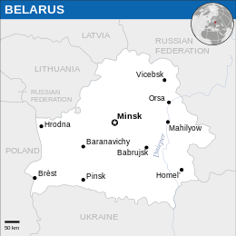 Mapa da Bielorrússia