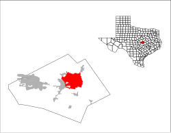 Location of Temple, Texas