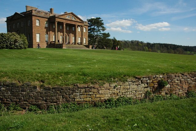 Ha-ha and house at Berrington Hall in Herefordshire, Brown's last big project, a new-build designed by his son-in-law, placed to exploit views in two 