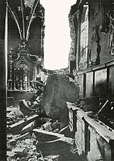 Uszkodzenia w kaplicy w 1945 roku