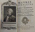 Ilustrasi depan dan halaman judul jilid I Histoire Naturelle, Générale et Particulière karya Georges-Louis Leclerc, Comte de Buffon (1774)