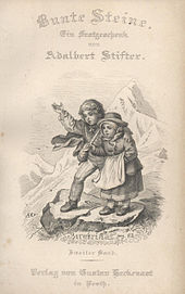 Frontu pierwszych wydań z rycinami według Ludwiga Richtera na granicie i krysztale górskim