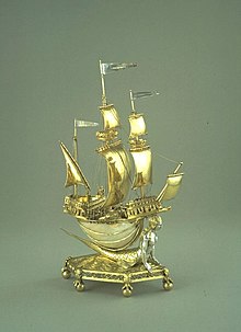 The Burghley Nef, silver-gilt (with sections ungilded), and nautilus shell, 1527-1528, France, V&A Museum Burghley nef.jpg