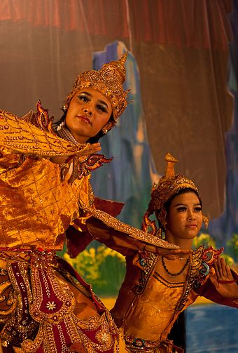 Rama (Yama) and Sita (Me Thida) in Yama Zatdaw, the Burmese version of Ramyana